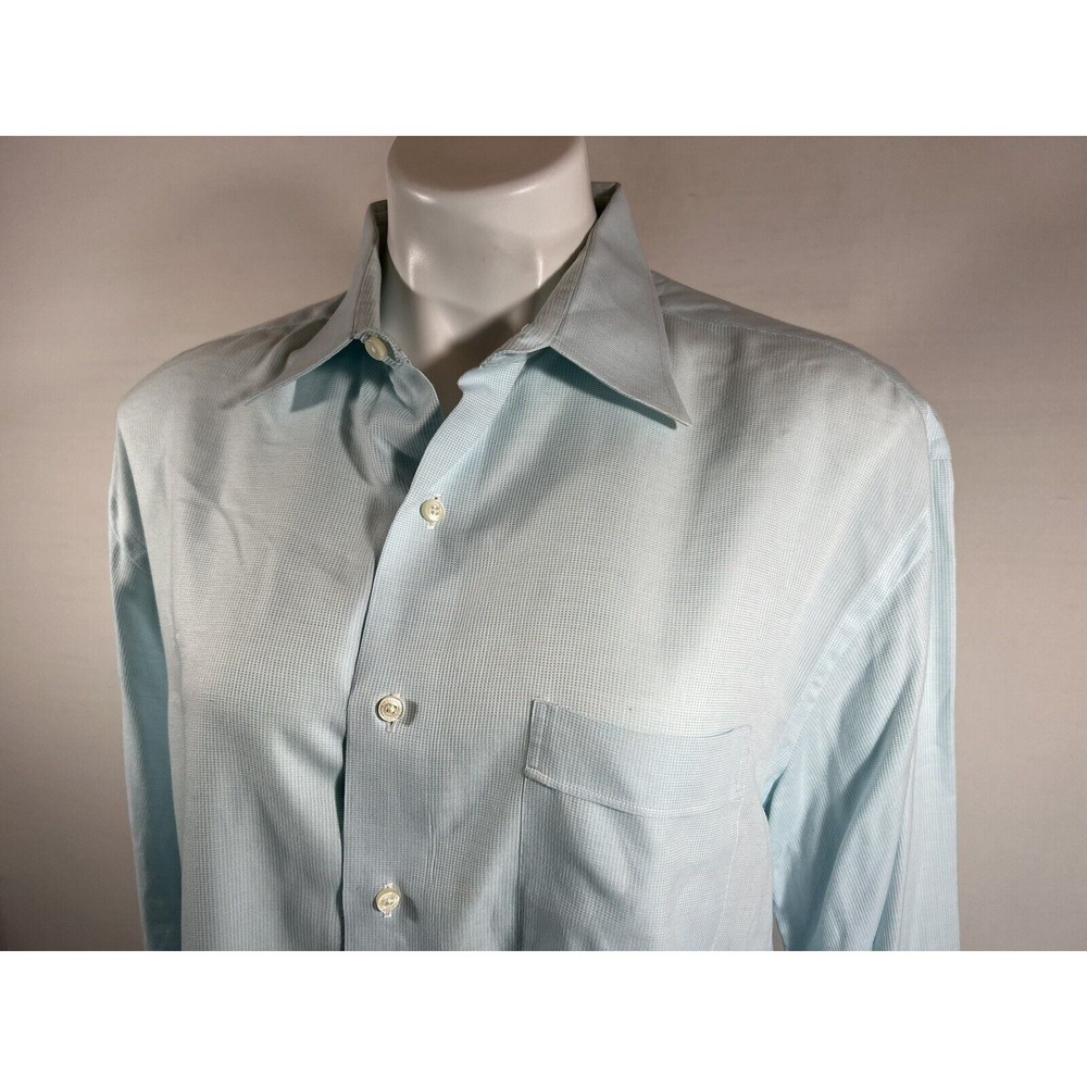 Island Dress Shirt Mens 16 Tommy Bahama Blue Long Sleeve Button Front Casual - Picture 10 of 12